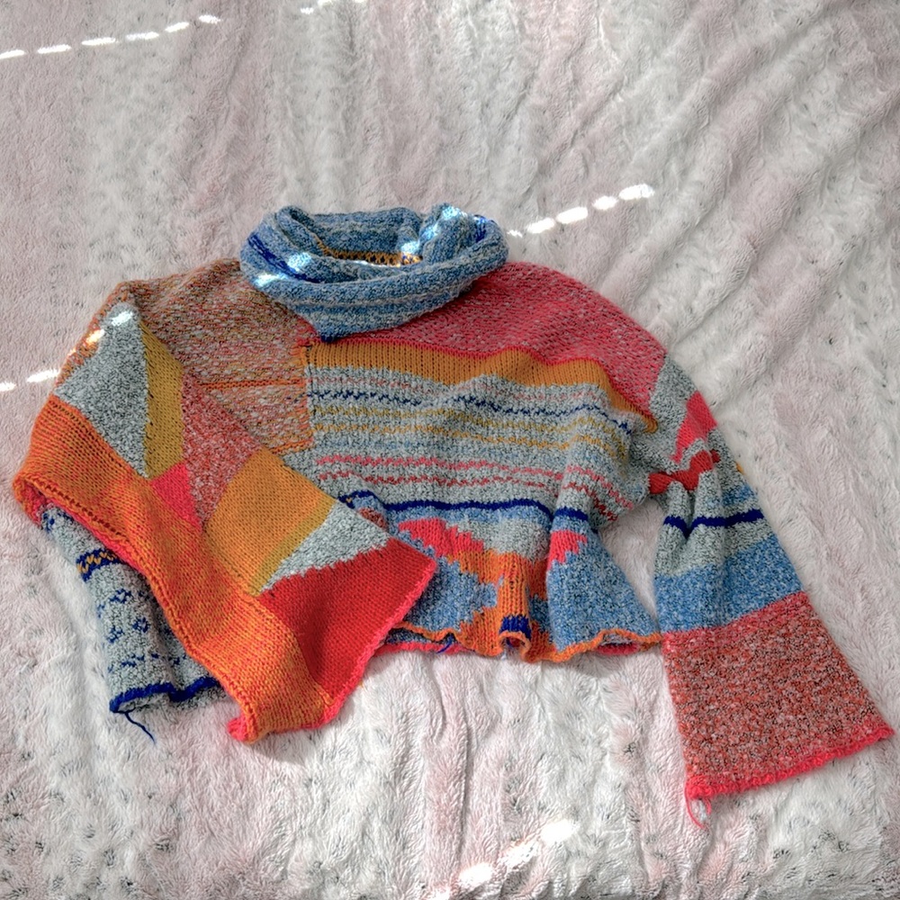 Sincerely jewels Super soft and colorful cowel neck chunky knit sweater.